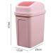 Dual Swing Lid Trash Can - Large Capacity Press-Type Garbage Bin for Home Kitchen Hotel Bathroom & Office - Pink - Buy Online on GoSupps.com