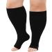 ZfSock compression stockings thick calves men: thrombosis socks women support stockings Medical compression socks oversize men open tip without toes travel socks 20-30mmhg 1 pair 7xl black