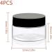 Luckious 4PCS 30G Empty Cream Jars - Wide Mouth Travel Storage Cosmetic Cream Jar Clear Round Plastic Bottle Clear Round Plastic Container for Cream Sample Cosmetic Storage With Black Lid - Buy Online on GoSupps.com