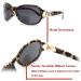 Bifocal Reading Sunglasses for Women - Vintage Street Fashion with Metal Decoration, UV Protection, 2 Pairs Black&Tortoise - Buy Online on GoSupps.com