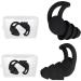 2 Pack Ear Plugs for Sleeping Noise Cancelling Ear Plugs for Noise Reduction Washable Hearing Protection for Work Travel Concert Swimming Sleep Snoring Black (Black+Black)
