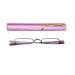Easy Carry Mini Compact Slim Reading Glasses—Lightweight Portable Readers with w/Pen Clip Tube Case Purple 4.0 x