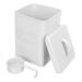 Baluue 2 Sets Washing Storage Bucket Stackable Storage Drawers Laundry White Wrought Iron