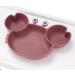 Qshare Toddler Plate BPA-Free Portable Suction Plate for Kids Dishwasher & Microwave Safe Silicone Placemat - 9x6x1.4 inch (Crab-mauve) - Buy Online on GoSupps.com