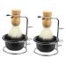 Fomiyes 2 sets of shaving foam shell shave men's shaving set hairdresser dust brush holder for bare turf rats razor razor razor man stainless steel plastic small bowl 12x8.5cmx2pcs blackx2st