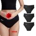 Relixa period undulating periodic undersing strong bleeding set of 3-pack hipsters women and girls bamboo menstruation underwear XS-6XL (3 black XS) XS 3 black