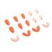 Orange & Gold Glitter Striped Almond Press-on Nails - 24Pcs | Full Cover Acrylic False Nails for Women & Girls - Buy Online on GoSupps.com