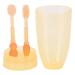Agate baby toothbrush and baby tongue cleaner soft silicone bristles tongue scraping tooth cleaning brush with dust protection oral care for 0-3 years toddlers
