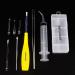Earlywish Upgraded 6.75" Long Tonsil Stone Removing Tool Kit Tonsil Pick LED Light w/Box + Irrigation Syringe + Long Clip for Home Oral Clean (Yellow)
