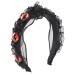TQUXNGA Evil Eyes Headband For Women Pleated Headband Black a Headband Gothic Headband Goth Headpiece Punk Headband