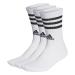 adidas Unisex 3-stripes Cushioned Crew Socks 3 Pairs Crew Socks (Pack of 3) White/Black L (43-45) Striped