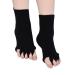ADEK 3 Pairs Bunion Relief Toe Socks Toe Separator Socks with Bunion Pads Yoga Gym Massage Toeless Socks Women (C)