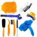 9 Pieces Bike Chain Cleaner Cleaning Brush Set Cycling Tools Kit Bike Accessories Scrubber for Mountain, Road, City, Hybrid, BMX Bicycle and Motorcycle