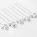Asooll Bride Wedding Hair Pin Silver Flower Bridal Head Clip Rhinestone Crystal Headpiece for Women and Girls(Pack of 5)(Silver) Free Size