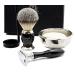 Premium Men's Shaving Set - Silver Tip Brush Stainless Steel Bowl & Stand | Luxury Grooming Essentials - Buy Online on GoSupps.com