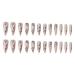 Justotry 24-Piece Stiletto Nails - Nude French Press-On Artificial Nails for Women | Bamboo Mandel Art Design - Buy Online on GoSupps.com