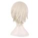 MapofBeauty 12 Side Bangs Short Straight Fiber Cosplay Wig - Platinum Gold Blonde - Buy Online on GoSupps.com