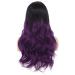 Tseses Long Ombre Purple Curly Wavy Synthetic Wig for Women - Dark Roots Hair Cosplay Halloween Party Daily Full Wig - Buy Online on GoSupps.com