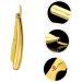 Minkissy Engraved Stainless Steel Folding Razor Holder - Golden Manual Straight Shaver with Galvanized Handle | 14.5x2.5cm - International Shipping Available - Buy Online on GoSupps.com