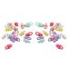 Artibetter 80 pieces toddlers for birthday pacifier glue ring with tooth handle comfort Christmas colored acrylic baby gift