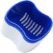 Buy Dental Third Teeth Storage Box - 2 Piece Prosthesis Cup with Filter Basket | Durable Orthodontic Dentures Organizer (White/Blue) - International Shipping Available - Buy Online on GoSupps.com