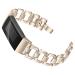 Hopply Compatible with Fitbit Charge 3 / Charge 4 Bands for Women Replacement Metal Charge 3 hr Strap Band with Bling Rhinestone Bangle for Fitbit Charge 4 Special Edition (Champagne Gold)