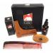 GBS Premium Men's Beard Styling and Shaping Set- Comes with Oval Boar Bristle Beard Brush Unscented Beard Oil Wood Shaping Template with 7" Dressing Hair Comb - Great Gift Pack 1