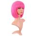 MapofBeauty Neon Pink 12 Synthetic Bob Wig with Bangs - Fashionable Short Hair - Buy Online on GoSupps.com