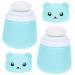POPETPOP 2pcs Body Powder Box Small Containers Body Talcum Lovely Bear Baby Powder Case Child Cartoon Bracket Blue 10x7cm