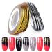 SiChun 2 Pcs Gold & Silver Rolls Striping Tape Line Nail Art Tips Decoration Sticker Nail Art Decoration Thin Sticker Nail Striping Tape Narrow Line