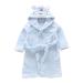 Miyanuby baby boy girls bathrobe soft flannel long arm animal hoodie morning mantle nightwear homewear for children baby boy girl gift 1-2 years tiger blue