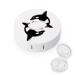 Orca Whale Round Case For Contact Lens Kit Storage Box with Mirror Printed
