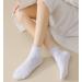Akamas Women's Ruffle Socks - 6 Pairs Soft Cotton Ankle & Sneaker Socks in White & Black | Funny Casual Wave Design for Sizes 35-41 - Buy Online on GoSupps.com