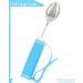Adaptive Utensils 2-in-1 Fork Spoon for Elderly Aid - Weighted Wide Stainless Spoon with Adjustable Strap - Ideal for Arthritis, Tremors, Parkinsons - Blue Non-Slip Handle - Buy Online on GoSupps.com