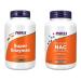 Now Foods Super Enzymes 180cap & NOW Nac Extra Strength Tablets 1000mg 120 Count