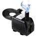 Lveal Water Pump 300GPH (1200L/H 21W) Submersible Pump 48 Hours Dry Burning Fountain Submersible Water Pump for Aquarium Fish Tank Pond Statuary Hydroponics with 5.9ft Power Cord 3 Nozzle (300GPH)