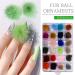 Yzzseven 24PCS Cute Magnetic Nail Poms Mink Fleece 3D Fluffy Ball Set with 12 Colors - Soft Plush DIY Nail Art Decorations - Buy Online on GoSupps.com