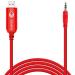 Feanteek USB Glucose Meter Cable for Onetouch Glucometer with Ultra2  UltraMini  UltraLink  and Ultra Smart Glucose Meter Cable  Red  1M