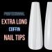 Rosy Finch XXL Extra Long Coffin Stick on Nails - White 2, Long Press Acrylic False Nails with Glue & File for Women - Buy Online on GoSupps.com