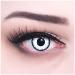 Funnylens 1 pair of colored crazy fun white lunatic year contact lenses.Perfect for Halloween carnival carnival or carnival with free contact lens containers without strength!