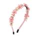 IYOU Princess Girls Headband Pink Flower Hair Bands Floral Leaf Birthday Communion Hair Accessories for Kids