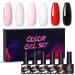 6Pcs Gel Nail Polish Set Gel Polish Glitter Kit for Manicure Nail Design Art Semi Permanent Varnish Hybrid Base Top Coat - (Color: MJ-6897)