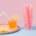 FOREVERIE 100 PCS Regular Plastic Flexible Bendy Straws Disposable for Drinking 0.24 Inch/6mm Diameter 8.27 Inches/21cm Length Soft Semi Clear Multi Light Colors Mix - Buy Online on GoSupps.com