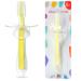 Infant Training Silicone Soft Toothbrush Food Grade 0-2 Years with Baffle BPA-Free Teeth Care can Stand Sucker Brush (Yellow)