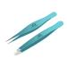 Fine Point + Slant Tweezers for Women and Men – Splinter, Ticks, Facial, Chin Hair, Brow and Ingrown Hair Removal Set – Sharp, Needle Nose, Stainless Steel, Surgical Precision Pluckers Majestic Bombay Teel Blue