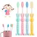 4 Cartoon bunny children's toothbrushes portable toothbrush soft children's toothbrushes with soft bristle brushes can be used for sensitive gums four colors (yellow blue pink green)