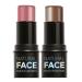 2-Pack Highlighting and Finishing Stick Non-stick Face Highlighter and Shadow Pencil Long-Lasting Smooth Face Highlighting Makeup (Rose and Coffee)