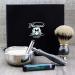 Premium Classic Men's Shaving Set - Silver Tip Brush DE Safety Razor Engraved Bowl & Soap - International Shipping Available - Buy Online on GoSupps.com