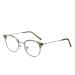 SERONI Tr90 Metal Round Frame Blue Light Blocking Glasses for Women Men Anti UV Ray Computer Reading Glasses for Women Men Green-sliver 49 Millimeters