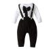 Haokaini Baby Boy First Birthday Clothes Boy Bow Tie Romper Bodysuit Cake Smash Outfits Black 18-24 Months